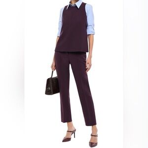 Victoria Victoria Beckham Deep Purple Cropped Pantsuit. Pants size 2, top size 4